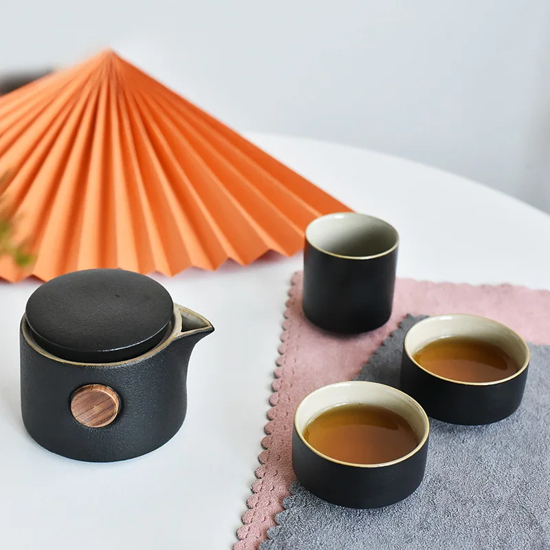 Black Pottery Outdoor Travel T - đánh giá và giá Korean Tea Set